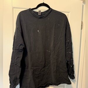 Black long sleeve paint stains